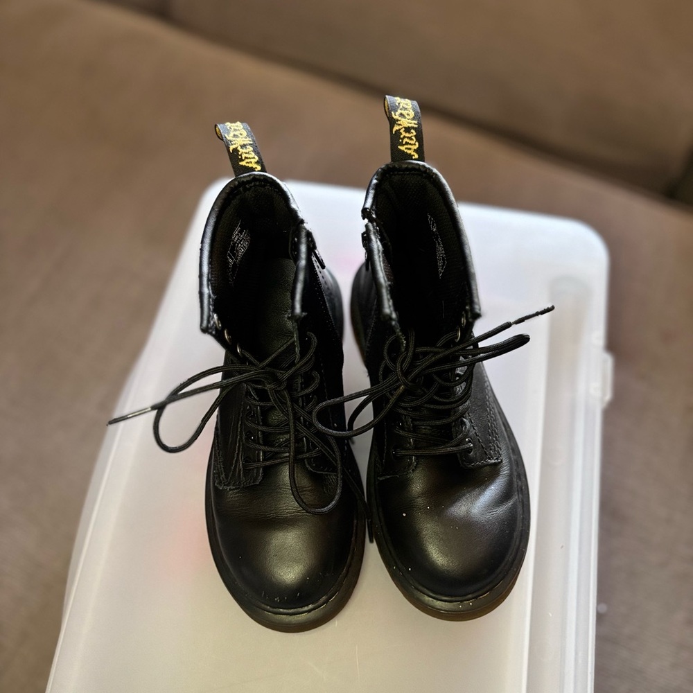 Black Leather Lace-Up Boots